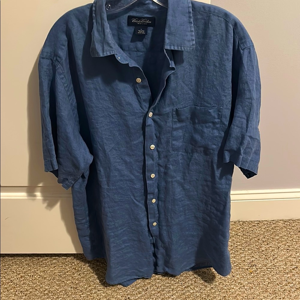 Brooks Brothers Blue Casual Button Down Shirt. Worn 5x for work events.  Size L